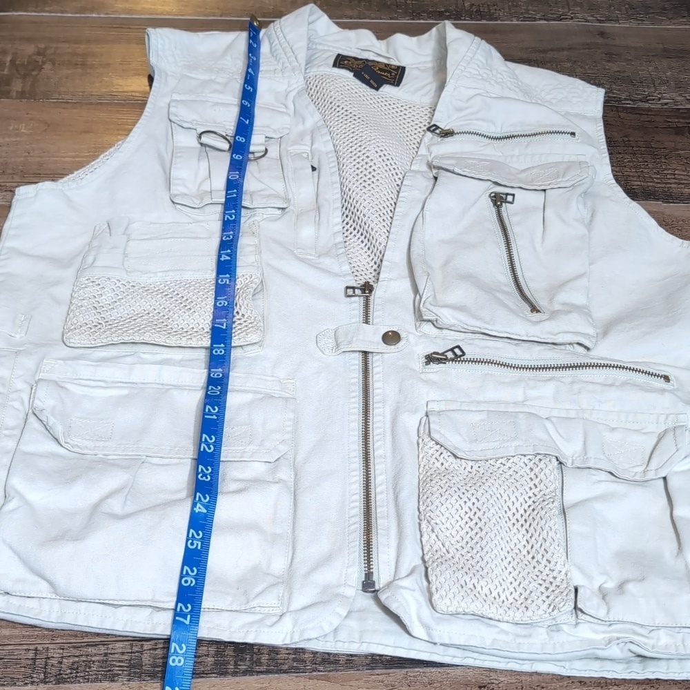 Eddie Bauer Vest Fly Fishing Hunting Utility Travel Size Medium in Khaki Tan - Picture 11 of 13
